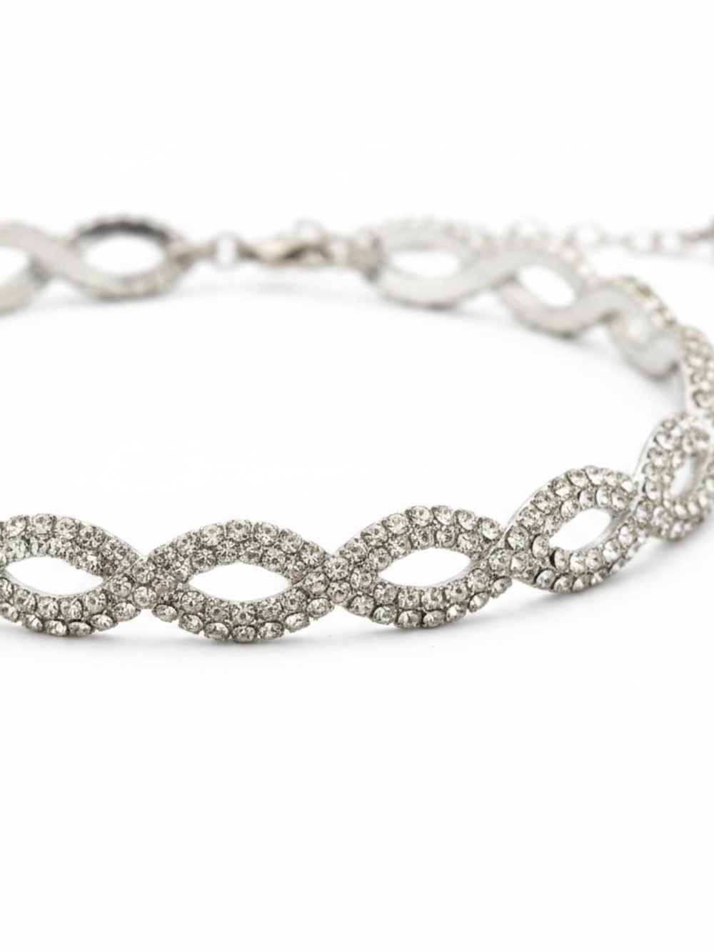 By Alexa Rae Metalic Pearl White Rhinestone Chain - Picture 3 of 6